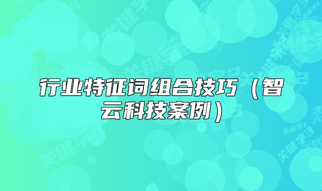行業(yè)特征詞組合技巧（智云科技案例）