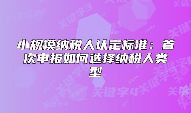 小規(guī)模納稅人認(rèn)定標(biāo)準(zhǔn)：首次申報(bào)如何選擇納稅人類型