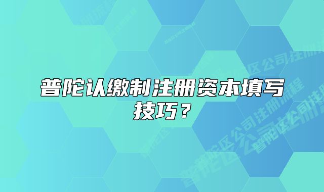 普陀認(rèn)繳制注冊(cè)資本填寫技巧？