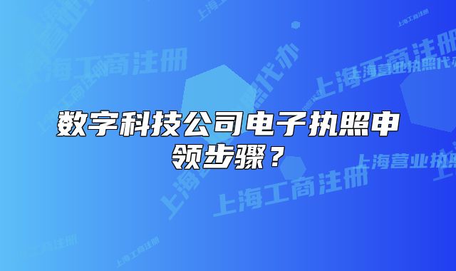 數(shù)字科技公司電子執(zhí)照申領(lǐng)步驟？
