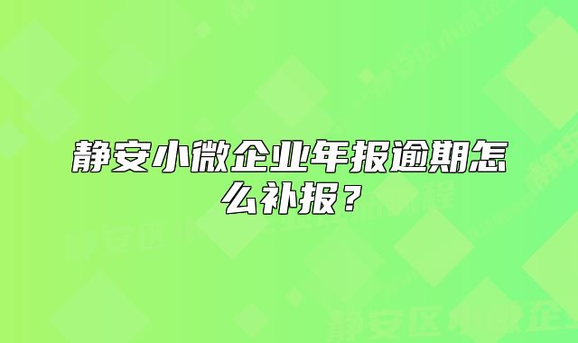 靜安小微企業(yè)年報逾期怎么補報？