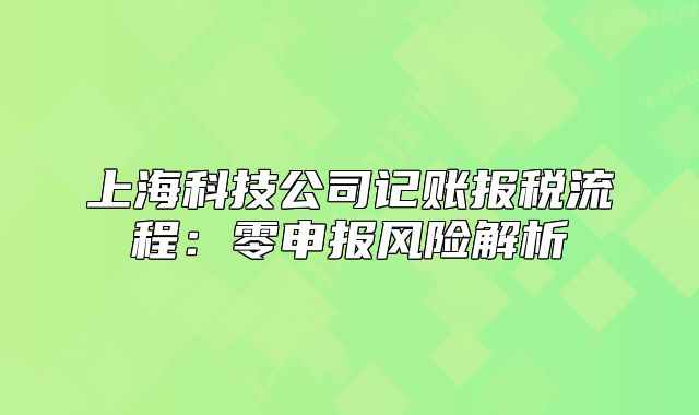 上海科技公司記賬報(bào)稅流程：零申報(bào)風(fēng)險(xiǎn)解析
