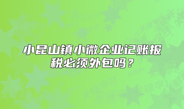 小昆山鎮(zhèn)小微企業(yè)記賬報(bào)稅必須外包嗎？