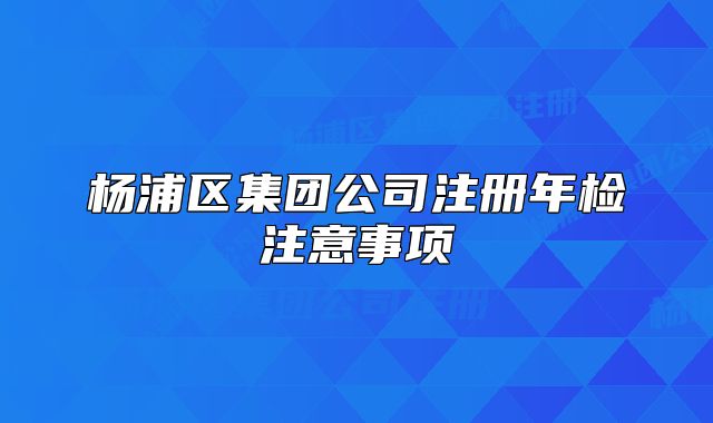 楊浦區(qū)集團公司注冊年檢注意事項