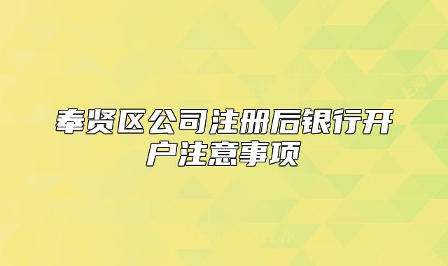 奉賢區(qū)公司注冊(cè)后銀行開(kāi)戶(hù)注意事項(xiàng)