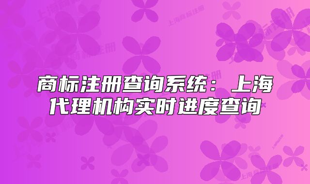 商標(biāo)注冊(cè)查詢系統(tǒng)：上海代理機(jī)構(gòu)實(shí)時(shí)進(jìn)度查詢