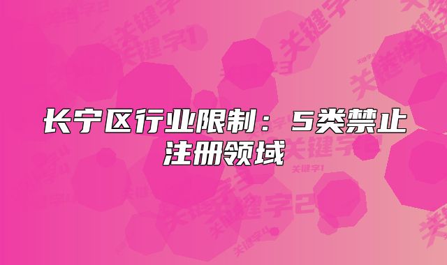 長寧區(qū)行業(yè)限制：5類禁止注冊領域