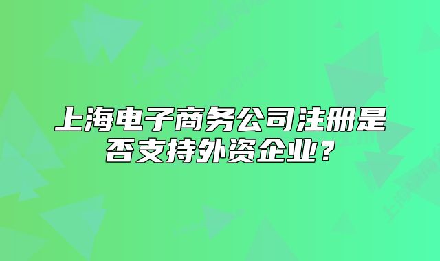 上海電子商務(wù)公司注冊是否支持外資企業(yè)？