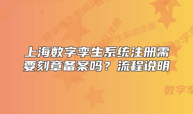 上海數(shù)字孿生系統(tǒng)注冊需要刻章備案嗎？流程說明