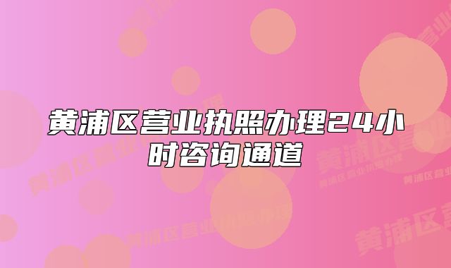 黃浦區(qū)營業(yè)執(zhí)照辦理24小時咨詢通道
