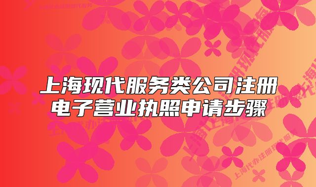 上?，F(xiàn)代服務(wù)類公司注冊電子營業(yè)執(zhí)照申請步驟