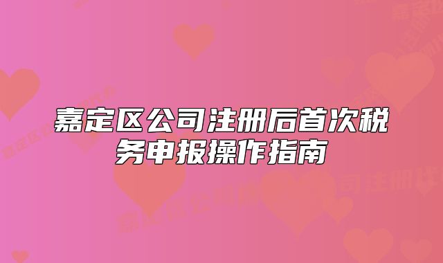 嘉定區(qū)公司注冊(cè)后首次稅務(wù)申報(bào)操作指南