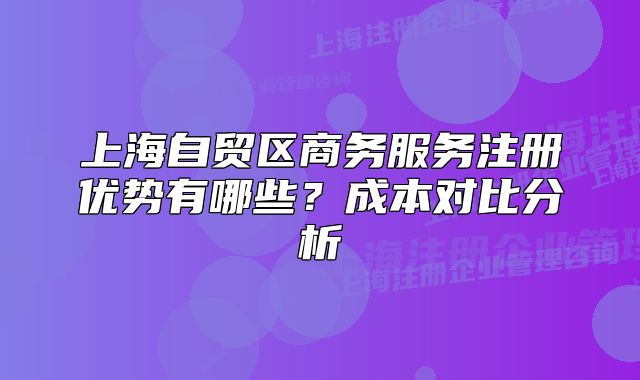 上海自貿(mào)區(qū)商務(wù)服務(wù)注冊優(yōu)勢有哪些？成本對比分析