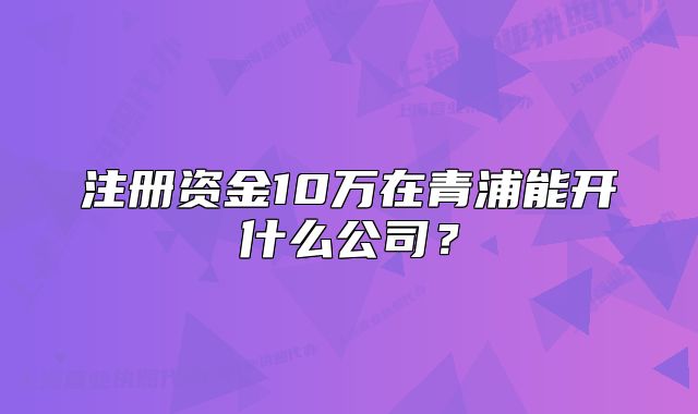 注冊(cè)資金10萬(wàn)在青浦能開什么公司？