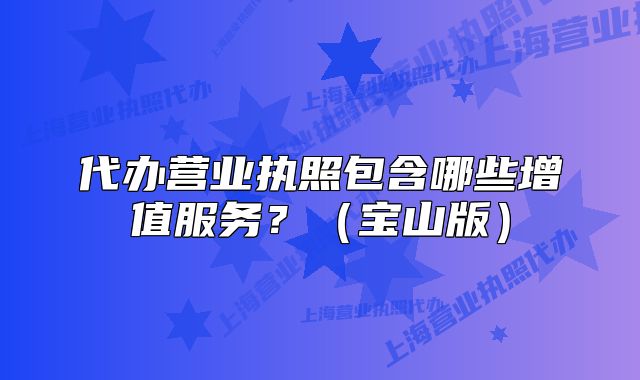 代辦營業(yè)執(zhí)照包含哪些增值服務(wù)？（寶山版）