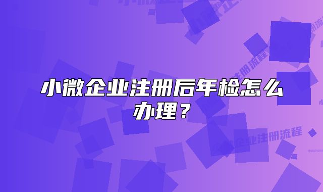 小微企業(yè)注冊(cè)后年檢怎么辦理？