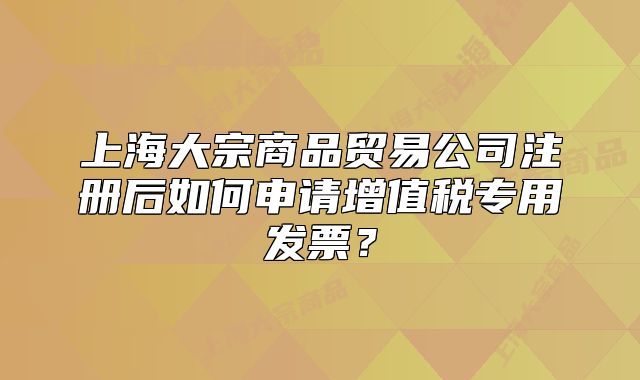 上海大宗商品貿(mào)易公司注冊(cè)后如何申請(qǐng)?jiān)鲋刀悓Ｓ冒l(fā)票？