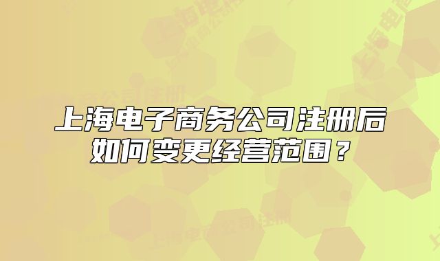 上海電子商務(wù)公司注冊(cè)后如何變更經(jīng)營(yíng)范圍？