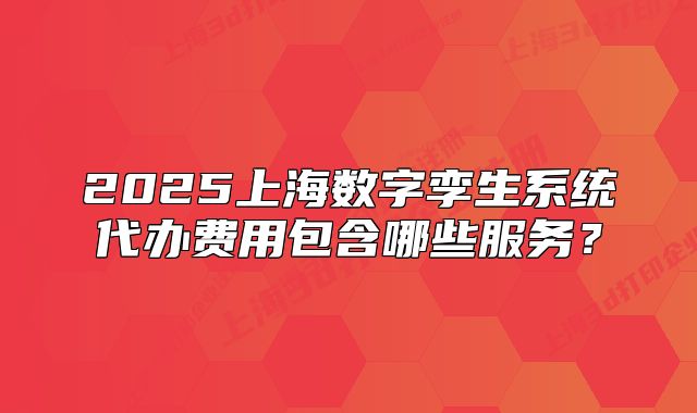 2025上海數(shù)字孿生系統(tǒng)代辦費(fèi)用包含哪些服務(wù)？