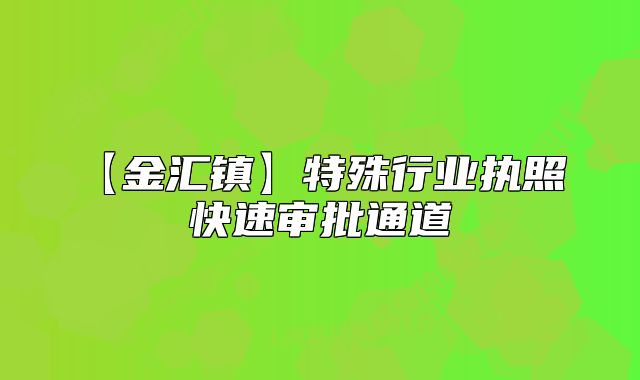 【金匯鎮(zhèn)】特殊行業(yè)執(zhí)照 快速審批通道