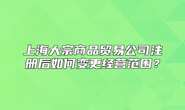 上海大宗商品貿(mào)易公司注冊后如何變更經(jīng)營范圍？