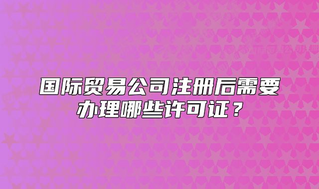國際貿(mào)易公司注冊(cè)后需要辦理哪些許可證？