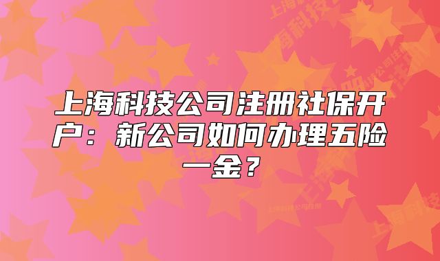 上?？萍脊咀陨绫ｉ_戶：新公司如何辦理五險一金？
