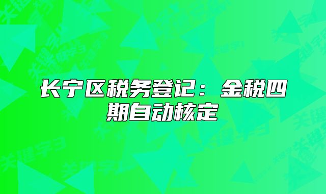 長寧區(qū)稅務登記：金稅四期自動核定