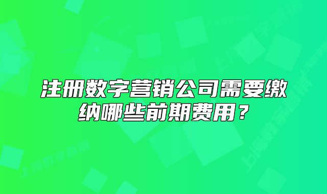 注冊(cè)數(shù)字營銷公司需要繳納哪些前期費(fèi)用？
