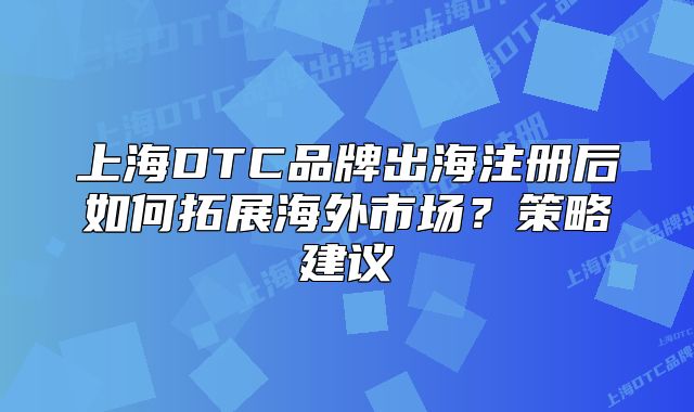 上海DTC品牌出海注冊后如何拓展海外市場？策略建議