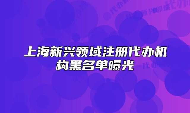 上海新興領(lǐng)域注冊代辦機(jī)構(gòu)黑名單曝光