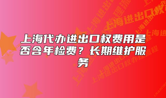 上海代辦進出口權費用是否含年檢費？長期維護服務