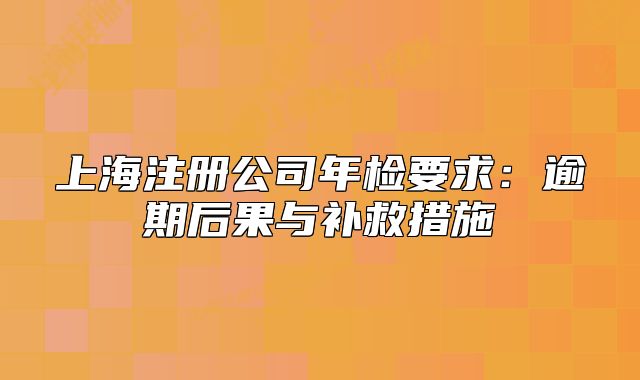 上海注冊(cè)公司年檢要求:逾期后果與補(bǔ)救措施