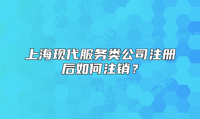 上?，F(xiàn)代服務(wù)類(lèi)公司注冊(cè)后如何注銷(xiāo)？