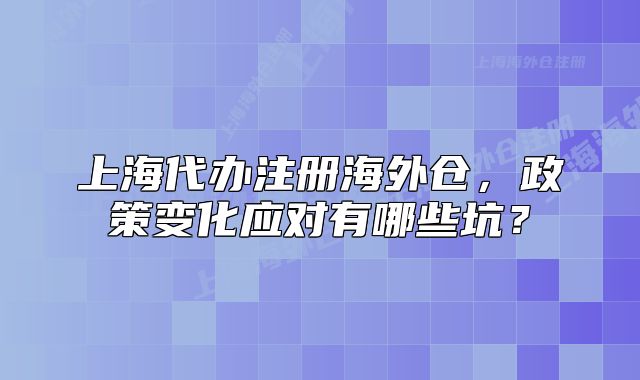 上海代辦注冊海外倉，政策變化應對有哪些坑？