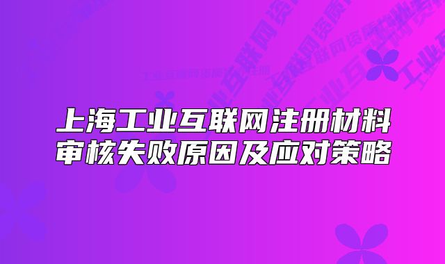 上海工業(yè)互聯(lián)網(wǎng)注冊(cè)材料審核失敗原因及應(yīng)對(duì)策略