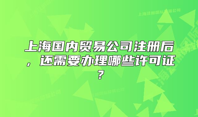 上海國(guó)內(nèi)貿(mào)易公司注冊(cè)后，還需要辦理哪些許可證？