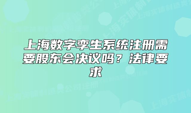 上海數(shù)字孿生系統(tǒng)注冊需要股東會決議嗎？法律要求