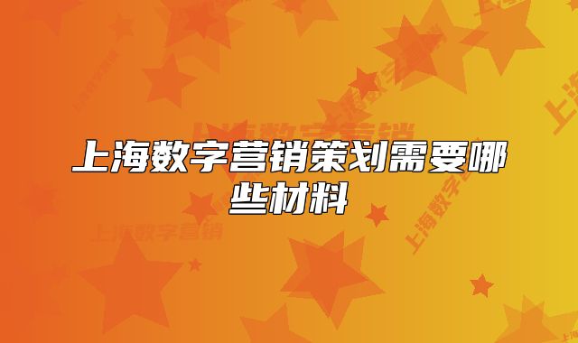 上海數(shù)字營銷策劃需要哪些材料