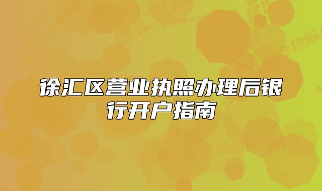 徐匯區(qū)營業(yè)執(zhí)照辦理后銀行開戶指南