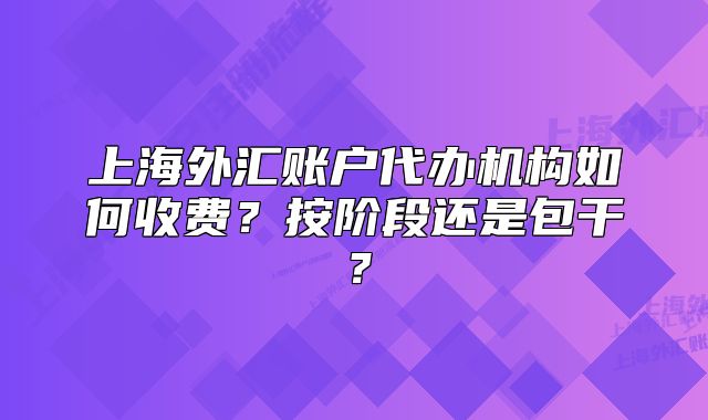 上海外匯賬戶代辦機構(gòu)如何收費？按階段還是包干？