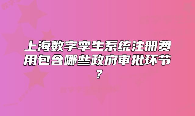 上海數(shù)字孿生系統(tǒng)注冊費(fèi)用包含哪些政府審批環(huán)節(jié)？