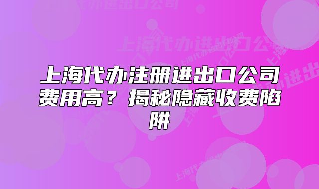 上海代辦注冊(cè)進(jìn)出口公司費(fèi)用高？揭秘隱藏收費(fèi)陷阱