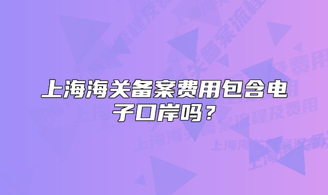 上海海關(guān)備案費用包含電子口岸嗎？