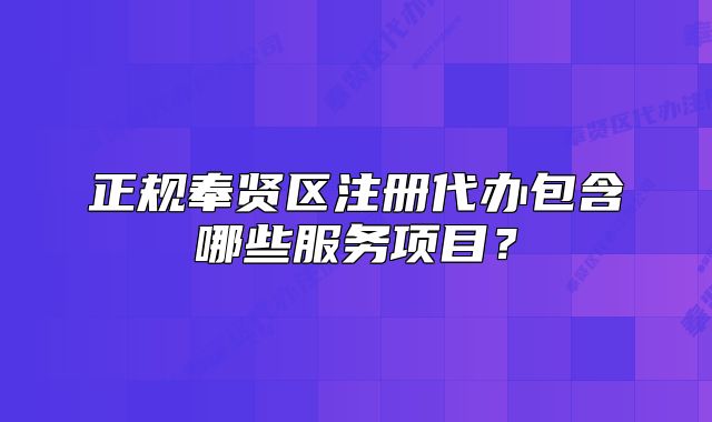 正規(guī)奉賢區(qū)注冊(cè)代辦包含哪些服務(wù)項(xiàng)目？