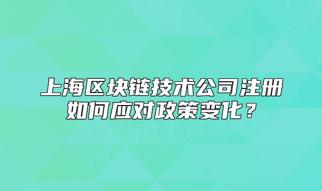 上海區(qū)塊鏈技術(shù)公司注冊(cè)如何應(yīng)對(duì)政策變化？
