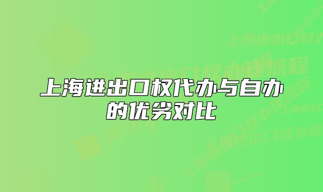 上海進(jìn)出口權(quán)代辦與自辦的優(yōu)劣對比