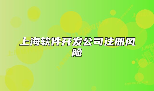 上海軟件開發(fā)公司注冊風(fēng)險