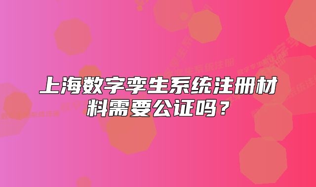 上海數(shù)字孿生系統(tǒng)注冊材料需要公證嗎？