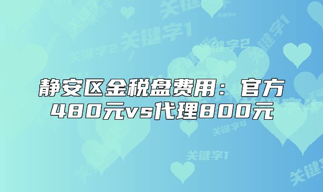 靜安區(qū)金稅盤(pán)費(fèi)用：官方480元vs代理800元